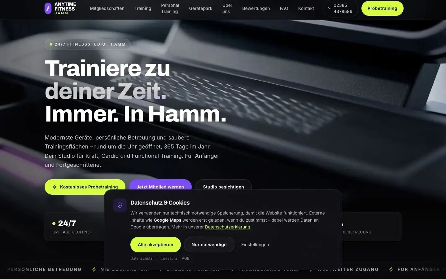 Designkonzept für ein 24/7-Fitnessstudio