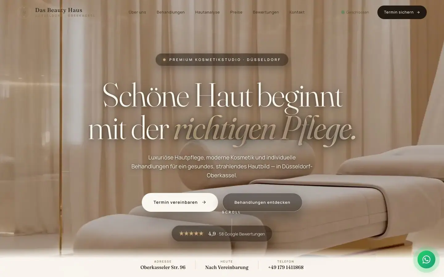 Designkonzept für ein Kosmetik- & Anti-Aging-Studio