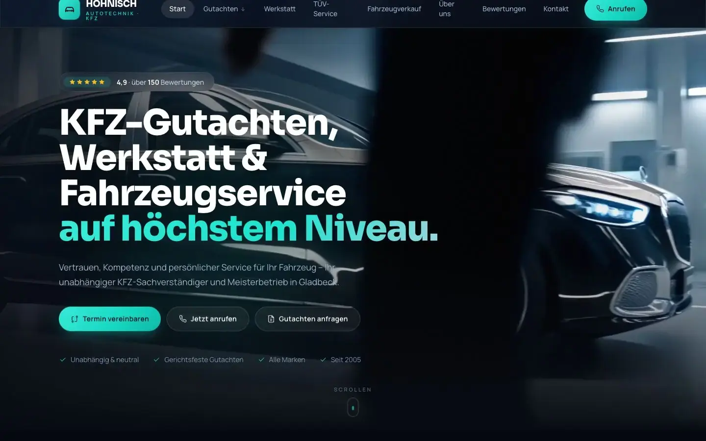 Designkonzept für einen KFZ-Sachverständigen & Autotechnik-Betrieb