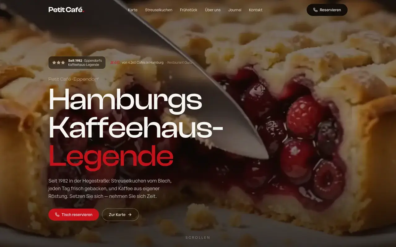 Nostalgischer Kaffeehaus-Auftritt für ein Hamburger Café