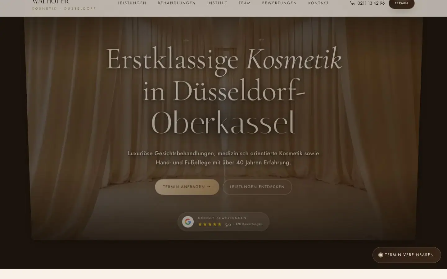 Designkonzept für ein Premium-Kosmetikinstitut