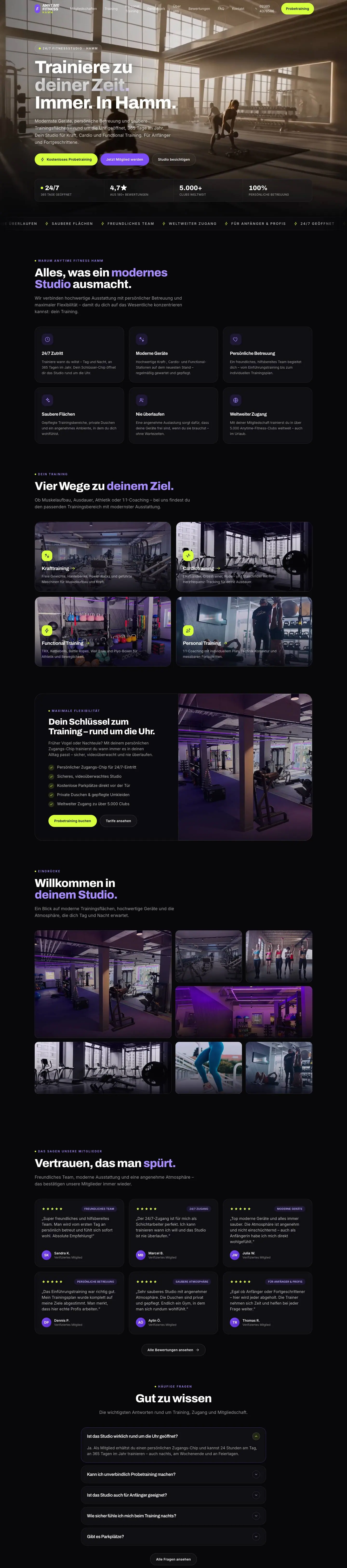 Designkonzept für ein 24/7-Fitnessstudio