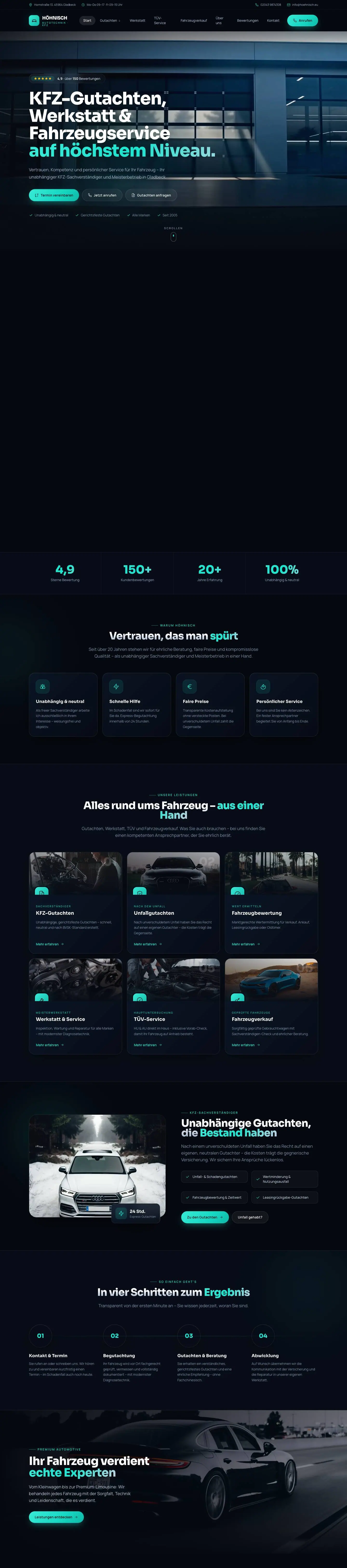 Designkonzept für einen KFZ-Sachverständigen & Autotechnik-Betrieb