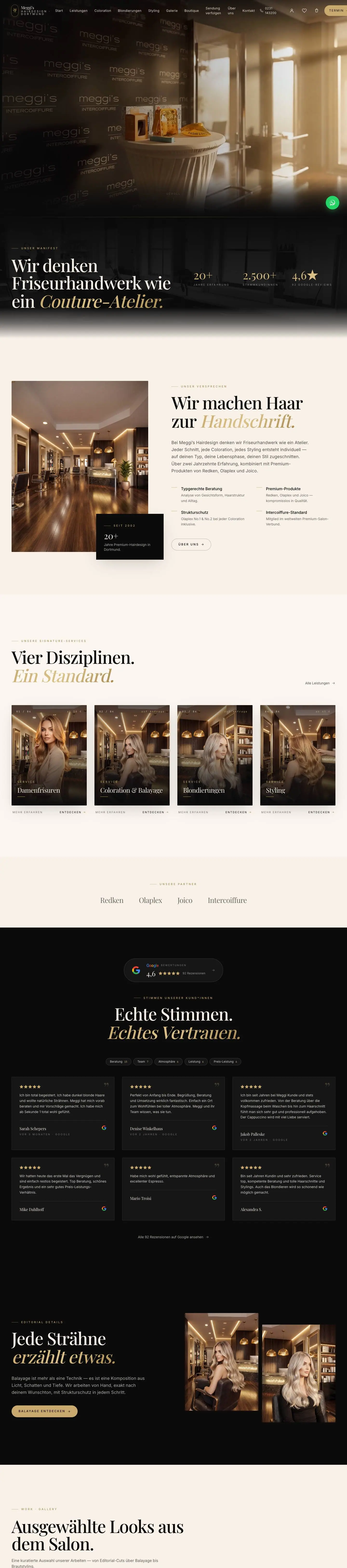 Designkonzept für einen Friseur- & Beautysalon mit Online-Shop